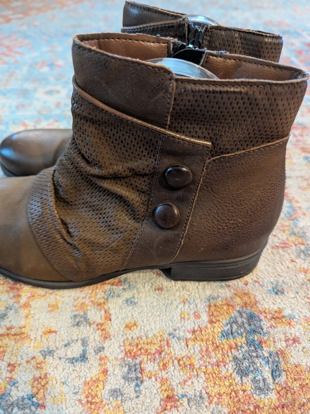 Miz Mooz Size 39 Women's 8.5 Leather Ankle Boots Sallie Hazelnut Brown - Picture 2 of 13